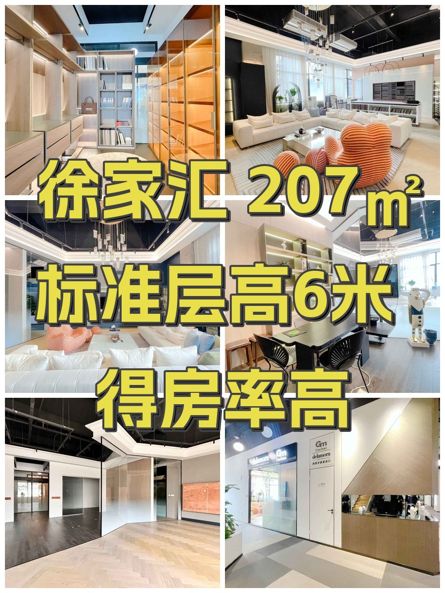 徐家汇 207㎡ 标准层高6米 得房率高
