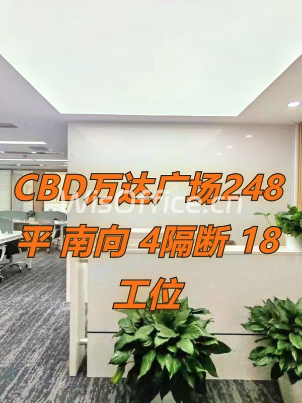 CBD万达广场248平 南向 4隔断 18工位 - 首图