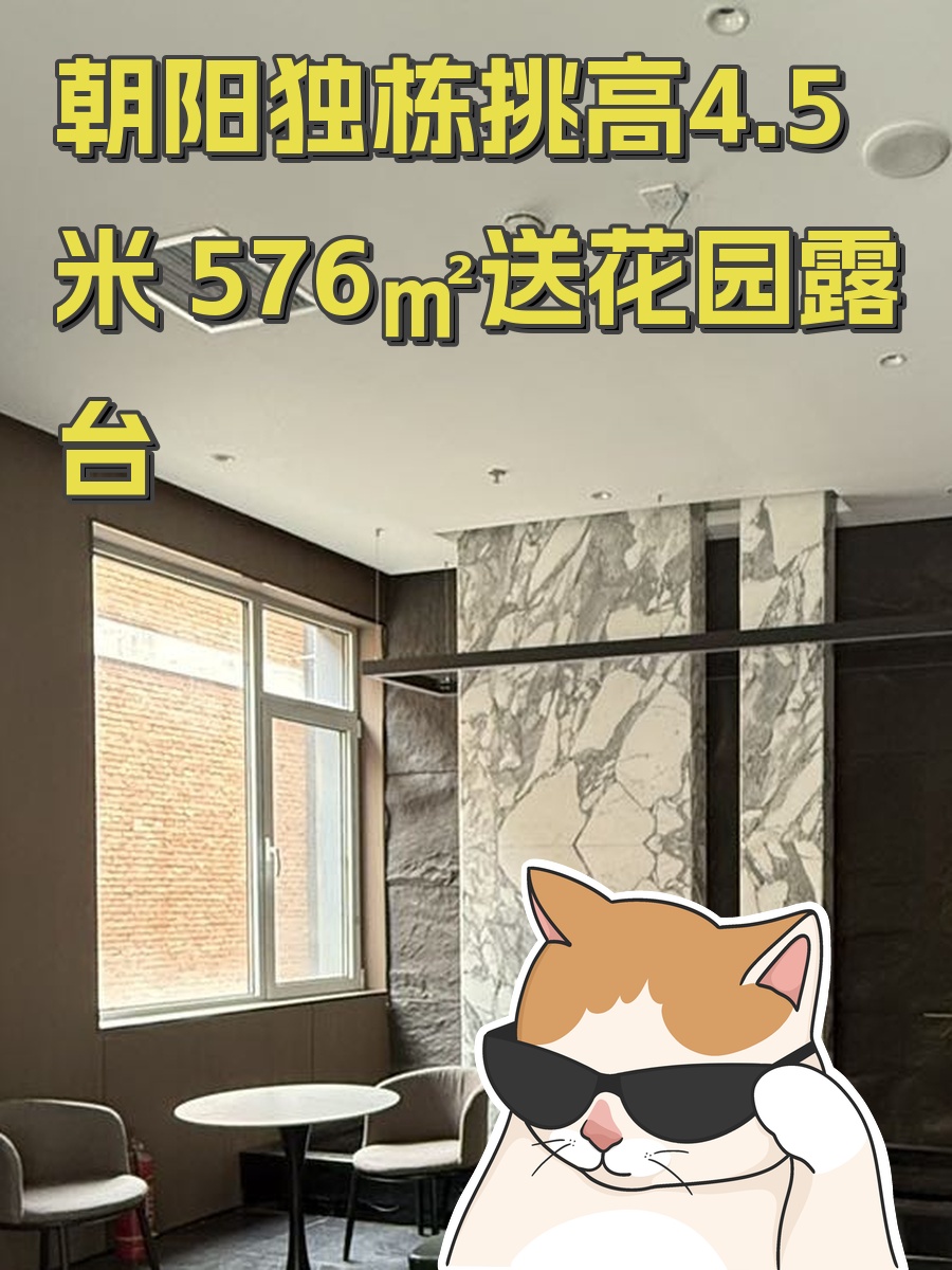 朝阳独栋挑高4.5米 576㎡送花园露台