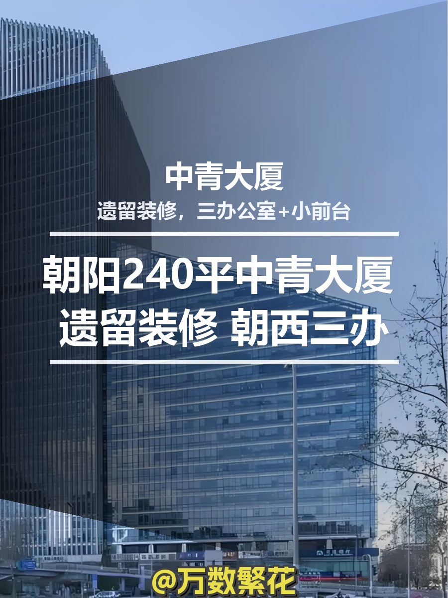 朝阳240平中青大厦 遗留装修 朝西三办