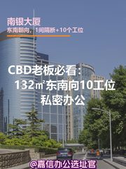CBD老板必看：132㎡东南向10工位私密办公 - 缩略图 1