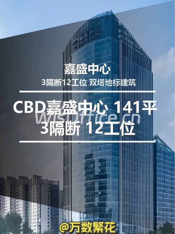 CBD嘉盛中心 141平 3隔断 12工位 - 首图