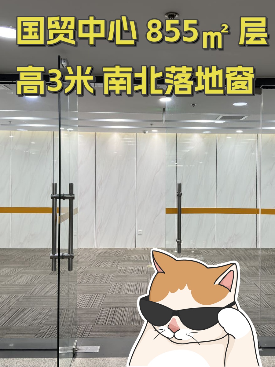 国贸中心 855㎡ 层高3米 南北落地窗