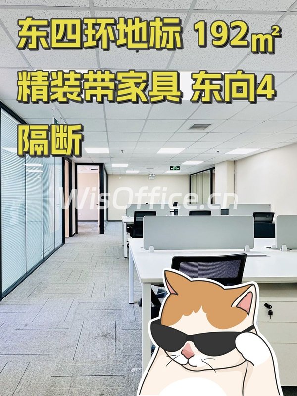 东四环地标 192㎡精装带家具 东向4隔断 - 首图