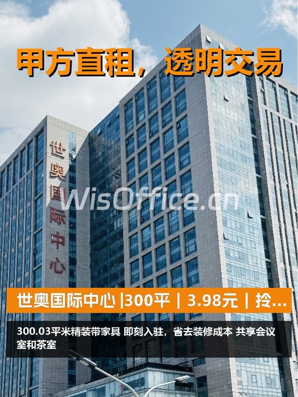 真房｜世奥国际中心 |300平｜3.98元｜拎包入驻省心不？ - 首图