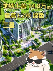 地铁上盖 14.8万㎡ 层高3.2米 绿色三星 - 缩略图 1