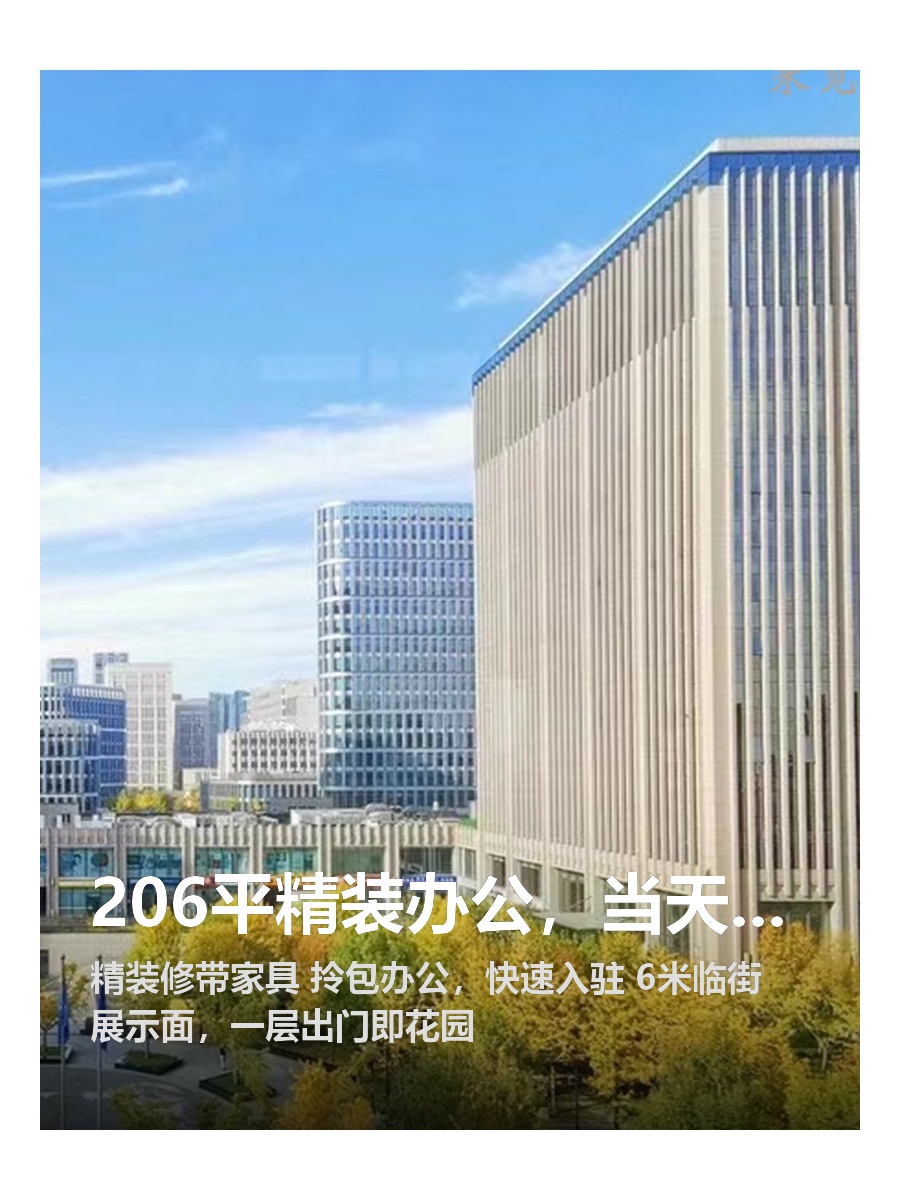 206平精装办公，当天入驻开工