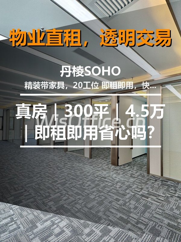 真房｜丹棱SOHO |300平｜4.5万｜即租即用省心吗？ - 首图