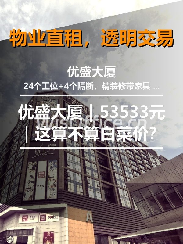 真房｜优盛大厦｜53533元｜这算不算白菜价？ - 首图