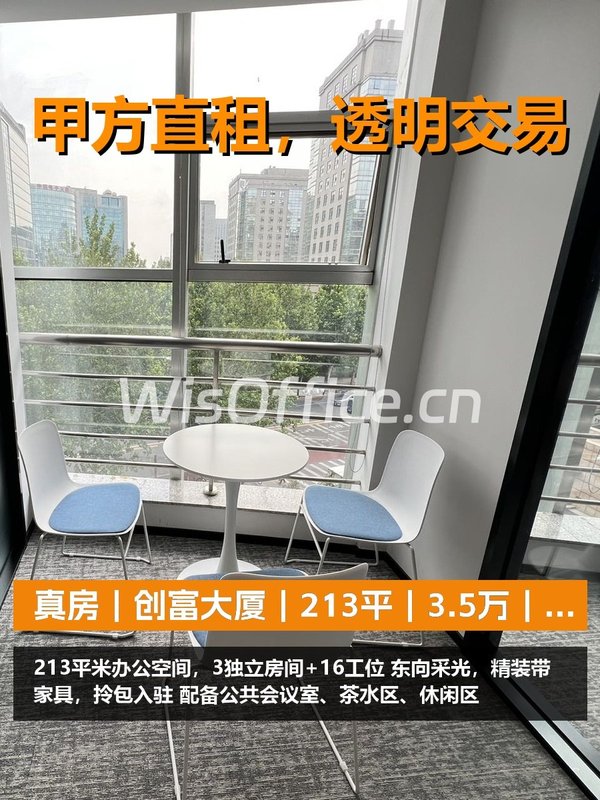 真房｜创富大厦｜213平｜3.5万｜东向精装拎包 - 首图