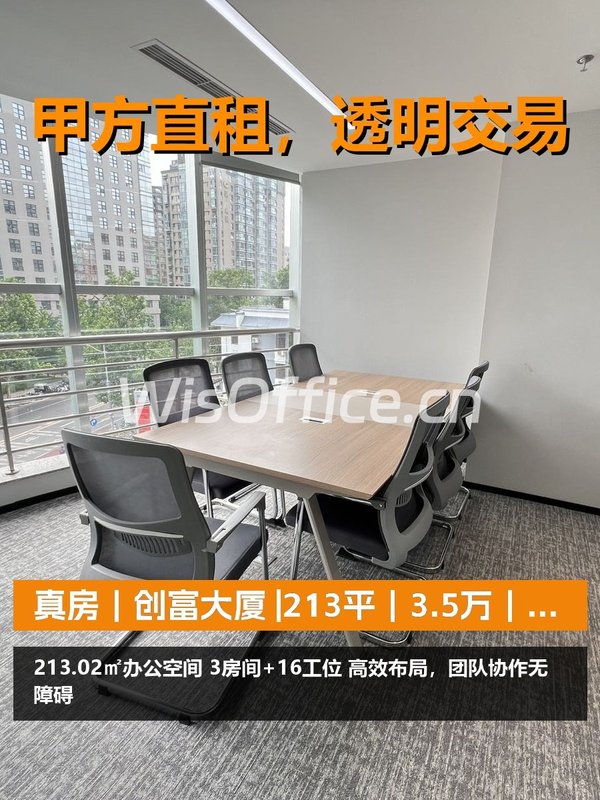 真房｜创富大厦 |213平｜3.5万｜高效布局 - 首图