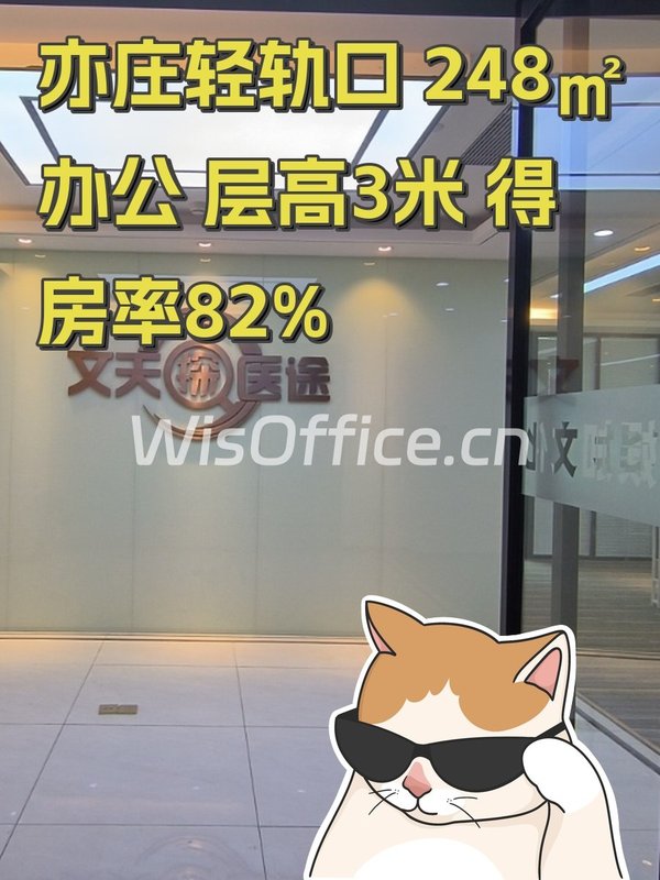 亦庄轻轨口 248㎡办公 层高3米 得房率82% - 首图