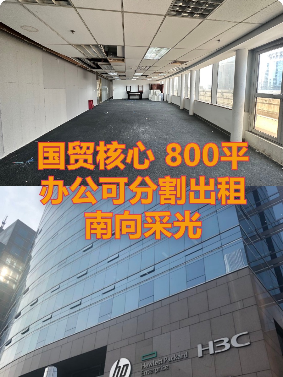 国贸毛坯 800平 南向采光
