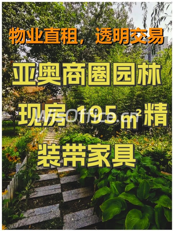 亚奥商圈园林现房 195㎡精装带家具 - 首图