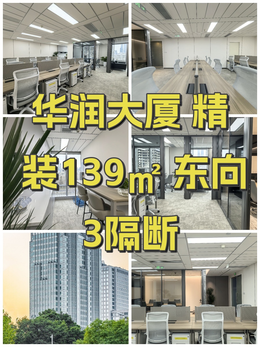 华润大厦 精装139㎡ 东向 3隔断