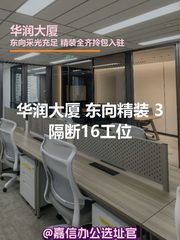 华润大厦 东向精装 3隔断16工位 - 缩略图 1