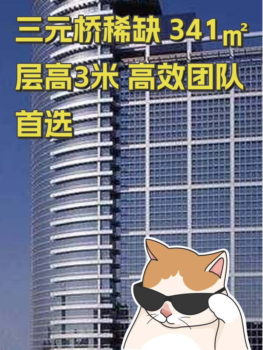 三元桥稀缺 341㎡ 层高3米 高效团队首选