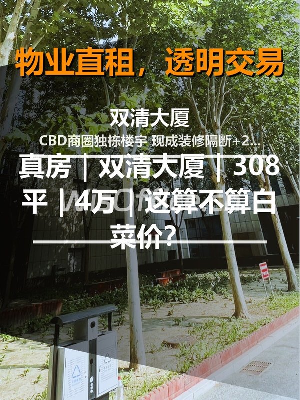 真房｜双清大厦｜308平｜4万｜这算不算白菜价？ - 首图