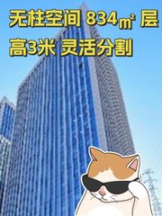 无柱空间 834㎡ 层高3米 灵活分割 - 缩略图 1