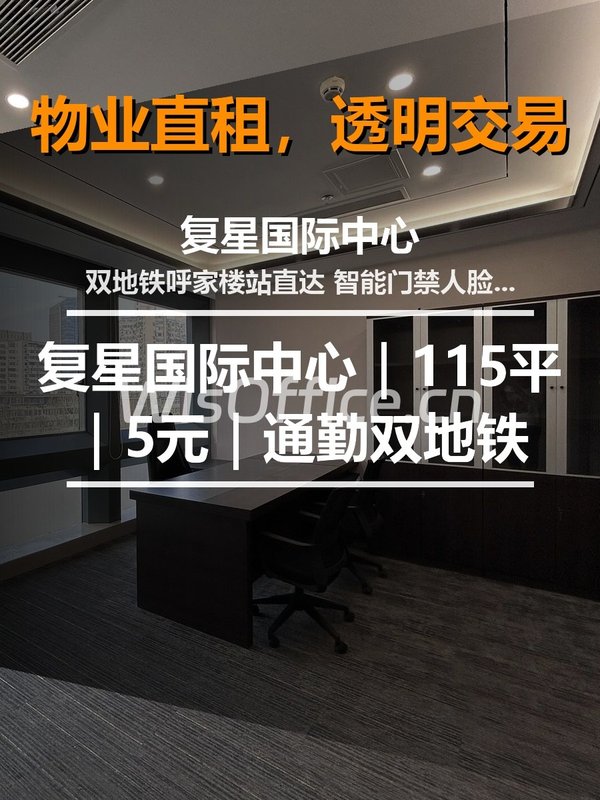 真房｜复星国际中心｜115平｜5元｜通勤双地铁 - 首图