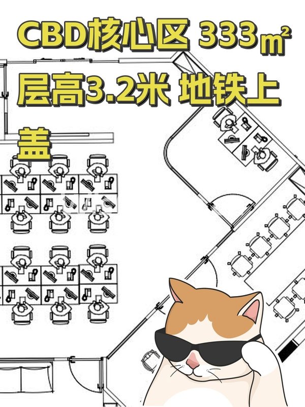 CBD核心区 333㎡ 层高3.2米 地铁上盖 - 首图