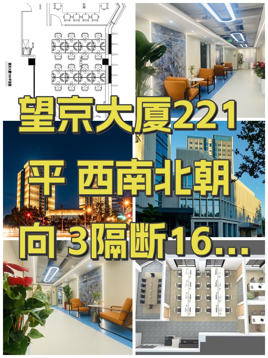 望京大厦A座10层 221平 西南北朝向 3隔断16工位