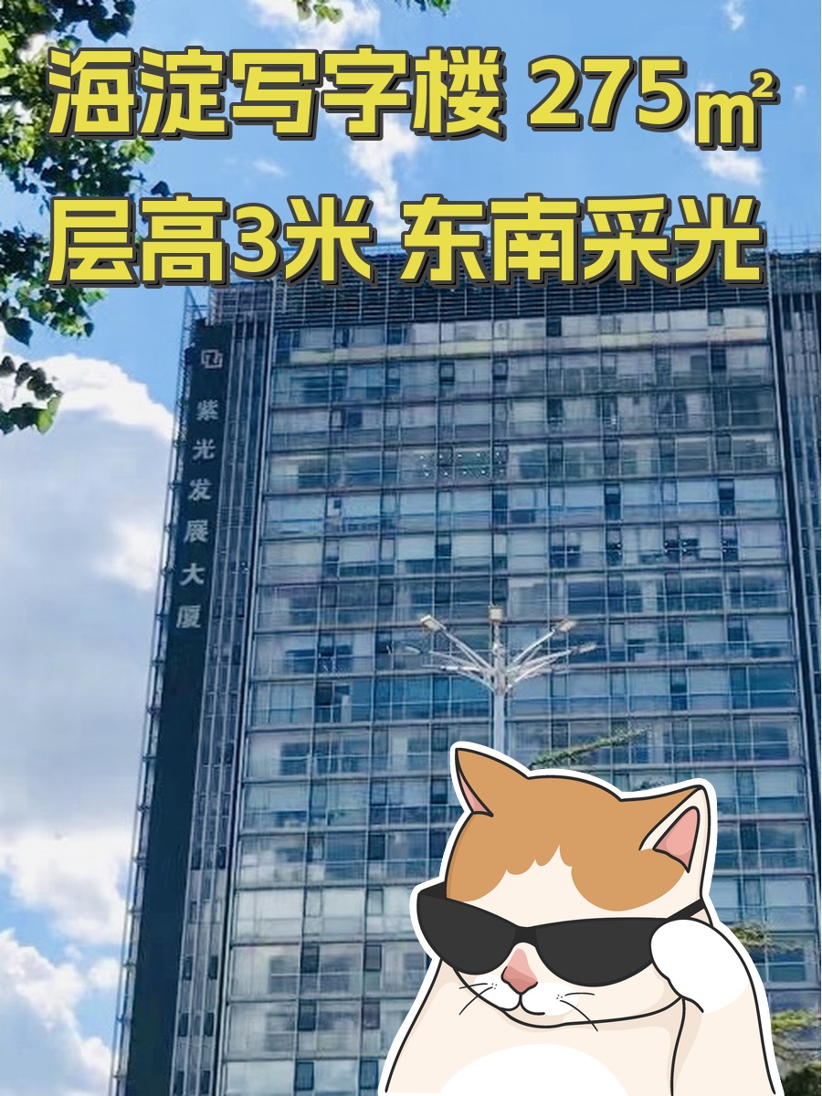 海淀写字楼 275㎡ 层高3米 东南采光