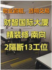 财智国际大厦 精装修 南向 2隔断13工位 - 缩略图 1