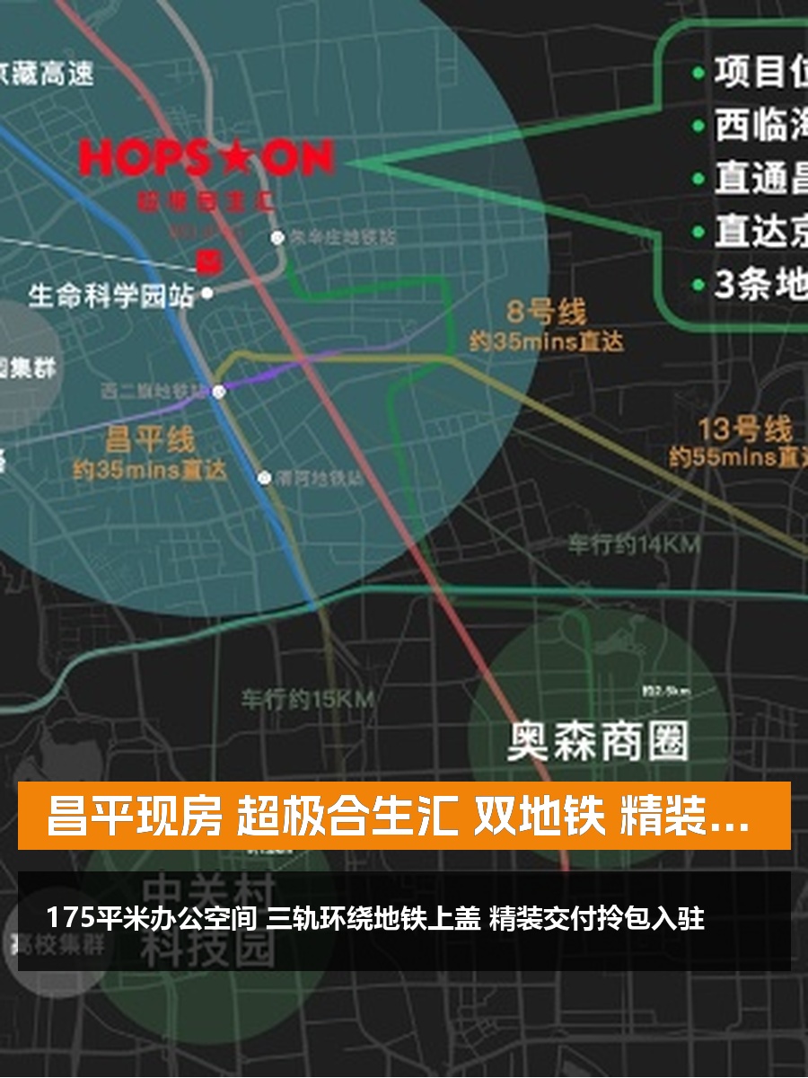 昌平现房 超极合生汇 双地铁 精装修 东向