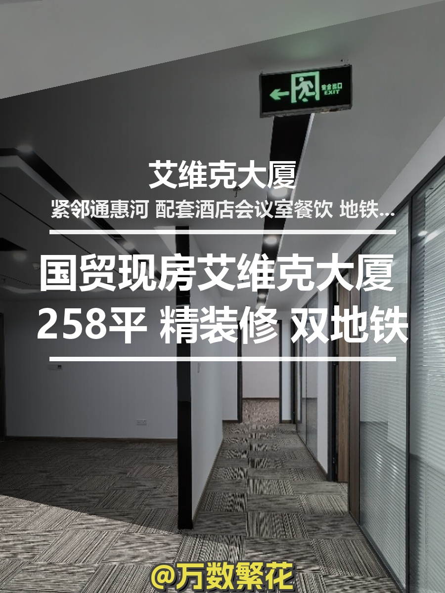 国贸现房艾维克大厦 258平 精装修 双地铁