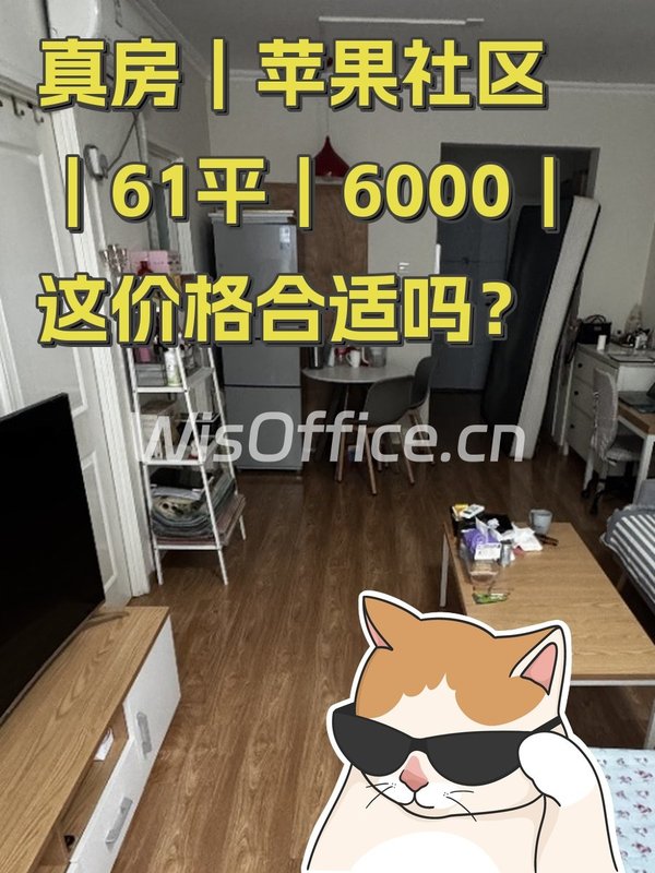 真房｜苹果社区｜61平｜6000｜艺术CBD核心 - 首图