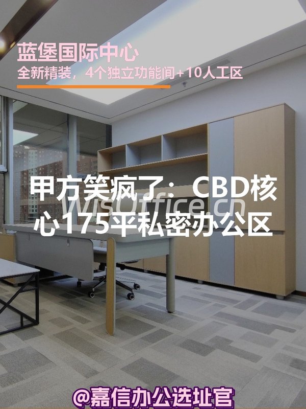 甲方笑疯了：CBD核心175平私密办公区 - 首图