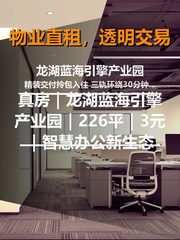 真房｜龙湖蓝海引擎产业园｜226平｜3元｜智慧办公新生态 - 缩略图 1