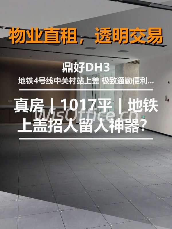真房｜鼎好DH3 |1017平｜地铁上盖招人留人神器？ - 首图