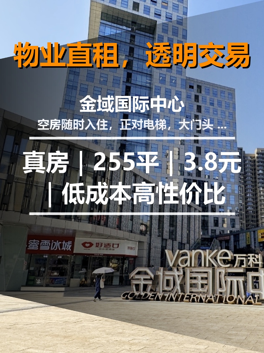 真房｜金域国际中心｜255平｜3.8元｜低成本高性价比