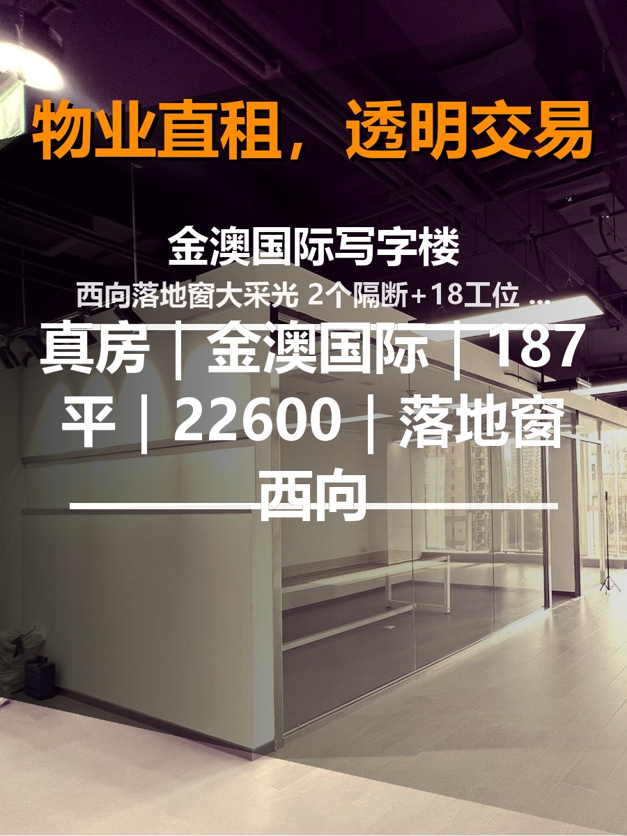 真房｜金澳国际｜187平｜22600｜落地窗西向