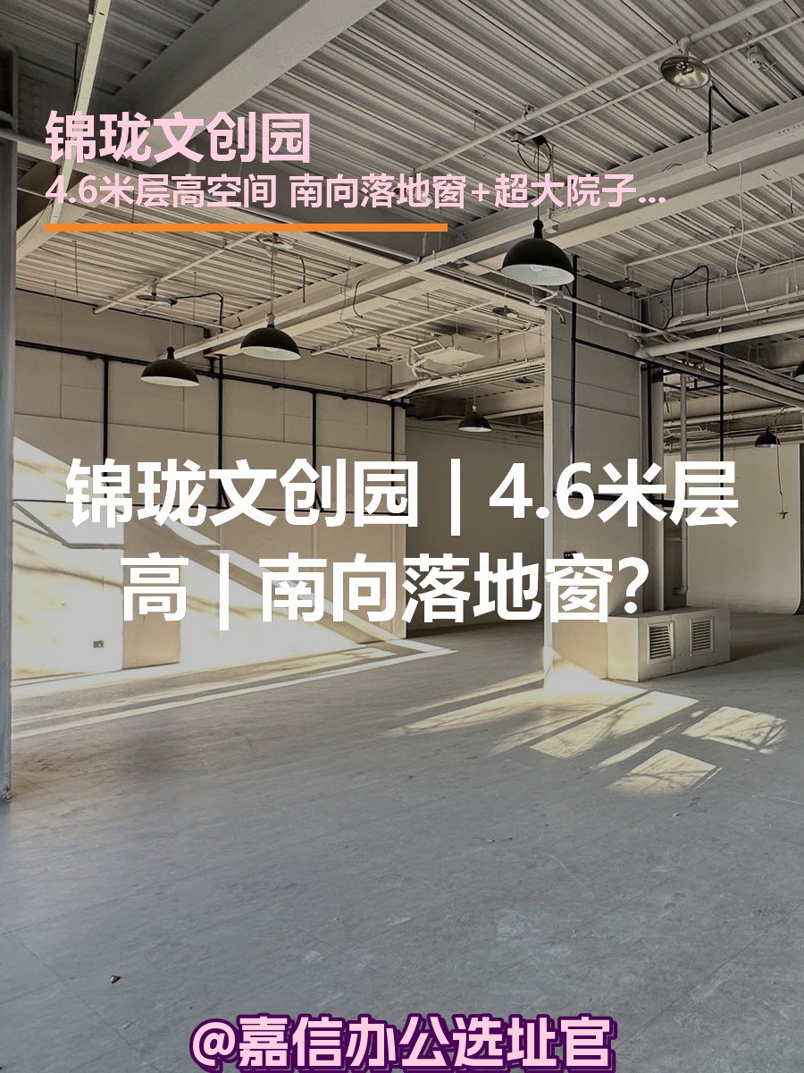 锦珑文创园 | 4.6米层高 | 南向落地窗？
