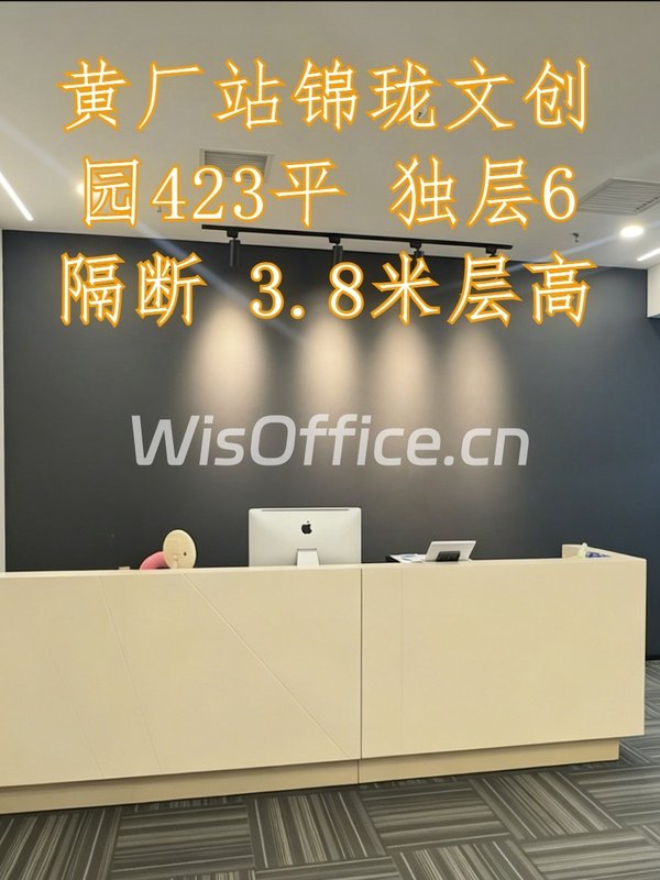 黄厂站锦珑文创园423平 独层6隔断 3.8米层高 - 首图