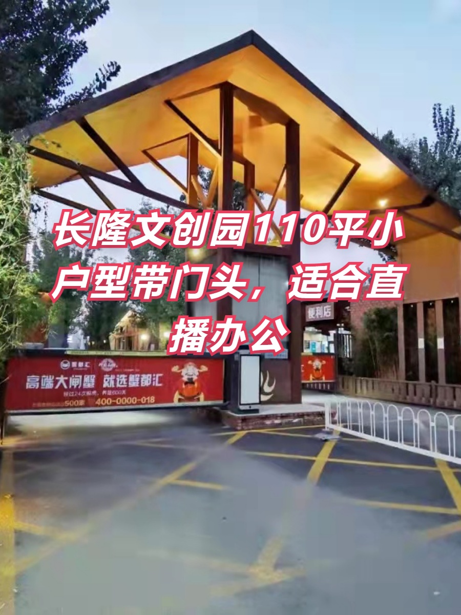 长隆文创园110平小户型带门头，适合直播办公