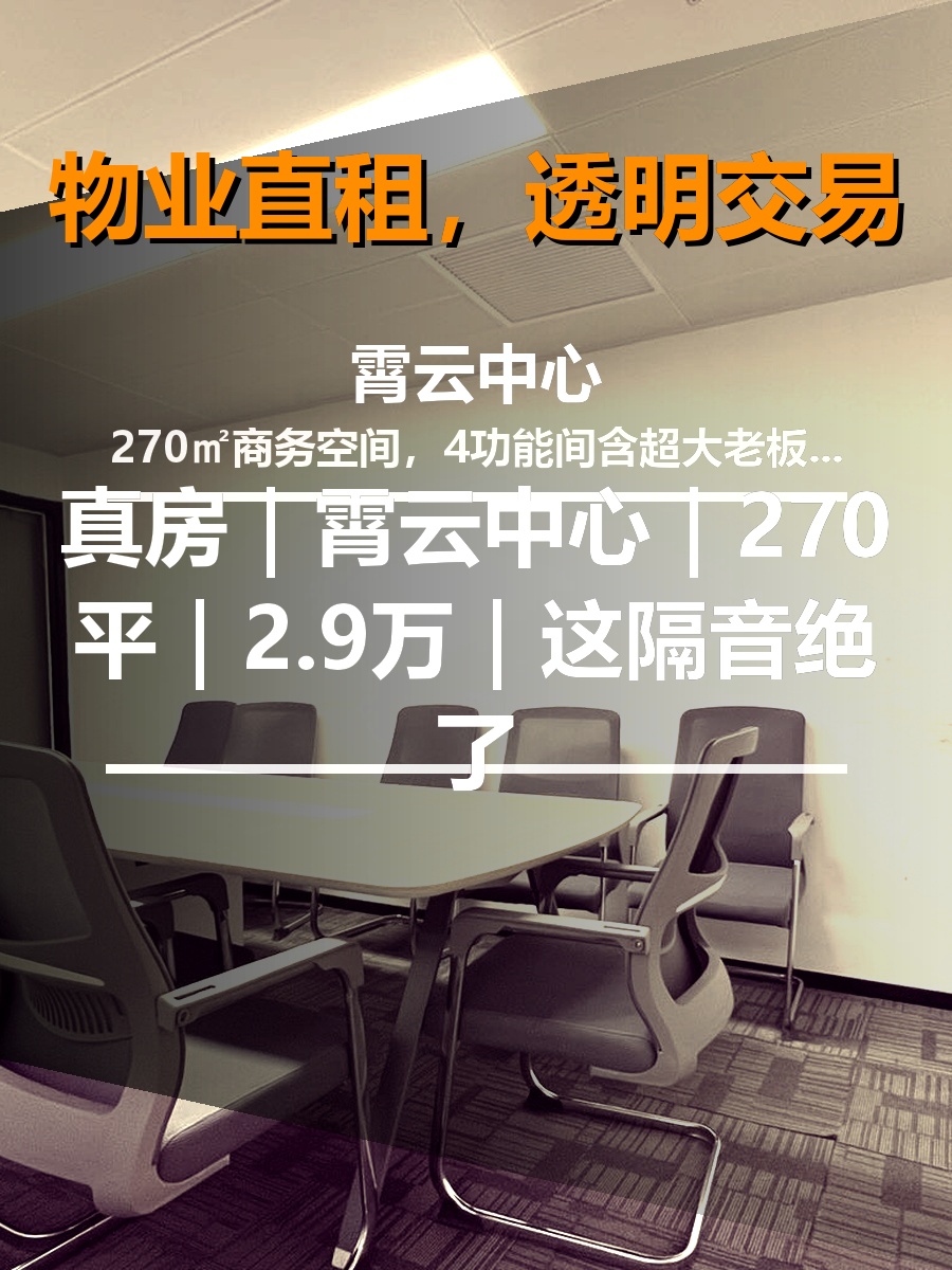 真房｜霄云中心｜270平｜2.9万｜这隔音绝了