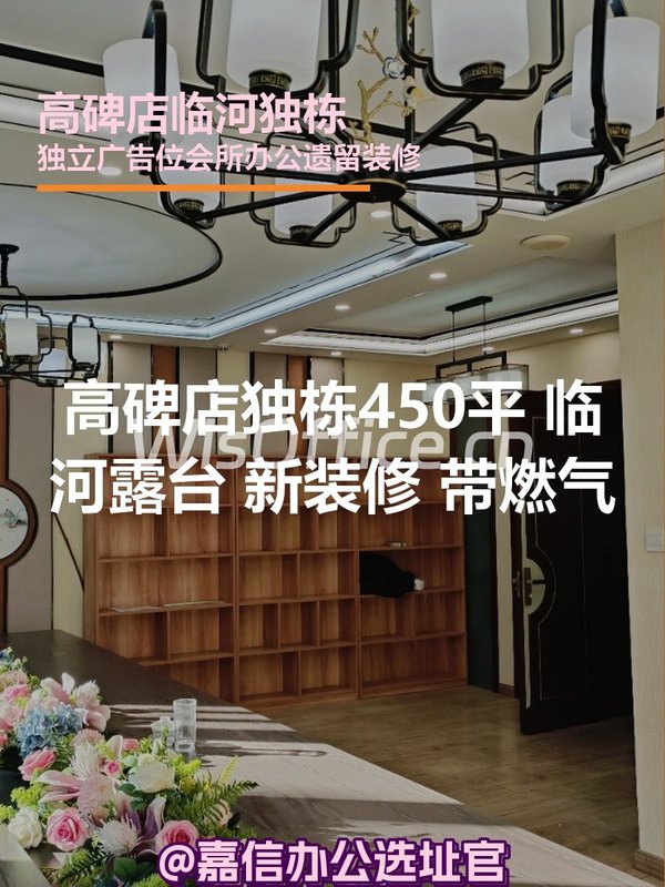 高碑店独栋450平 临河露台 新装修 - 首图