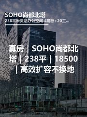 真房｜SOHO尚都北塔｜238平｜18500｜高效扩容不换地 - 缩略图 1