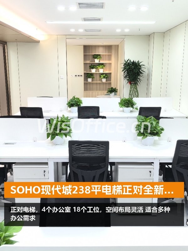 SOHO现代城238平电梯正对全新装修 - 首图