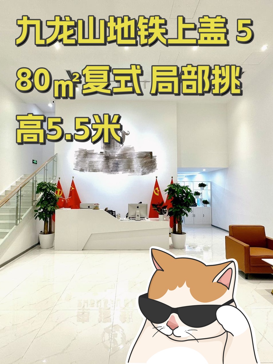 九龙山地铁上盖 580㎡复式 局部挑高5.5米